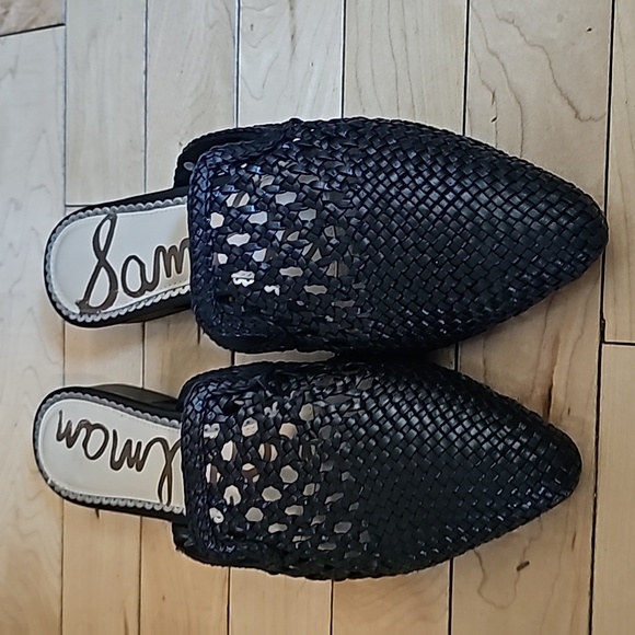 Sam Edelman clara black leather woven mules - Picture 2 of 7